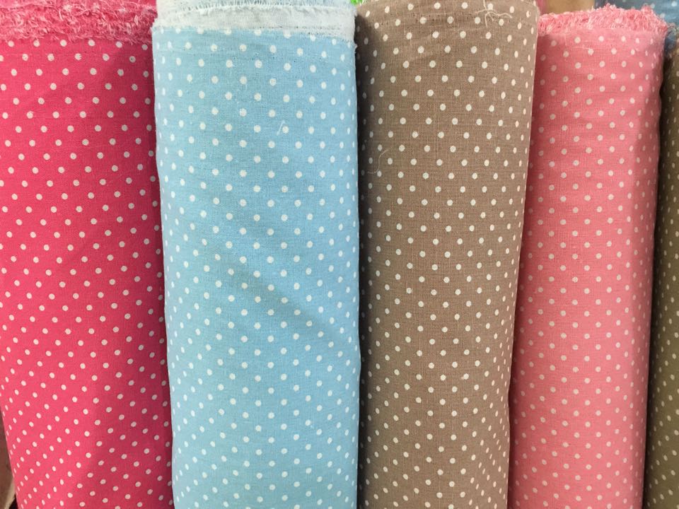 Canvas Printed Polka Dot White Dot Luggage Craft Cloth details Picture