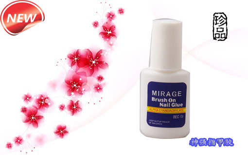 厂家供应 指甲胶10g毛刷瓶 美甲必备胶水 假指甲贴片胶水