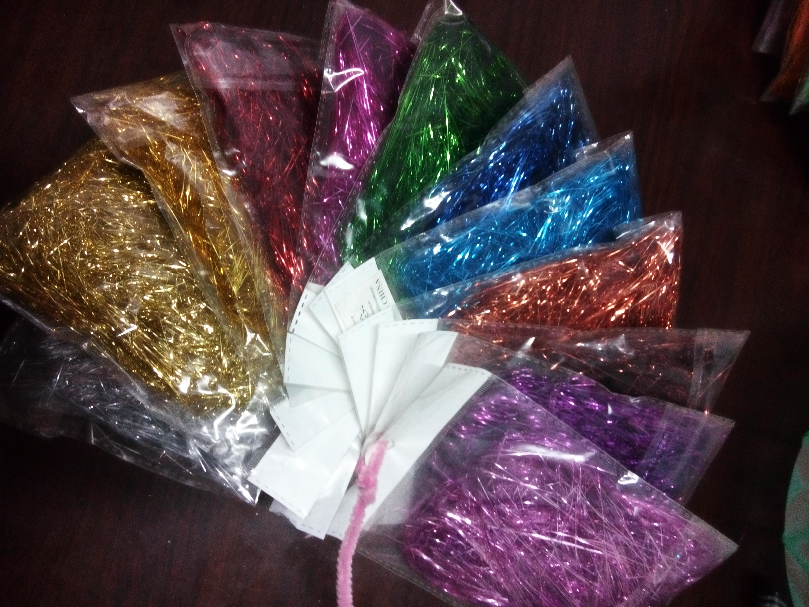 DIY材 鲜花包装纸 撒丝 天发丝 彩丝 纸丝 金银丝 曲丝