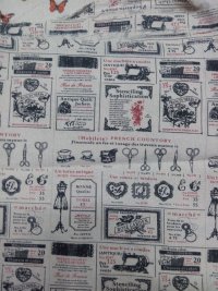 Cotton and linen printed coffee head details Picture