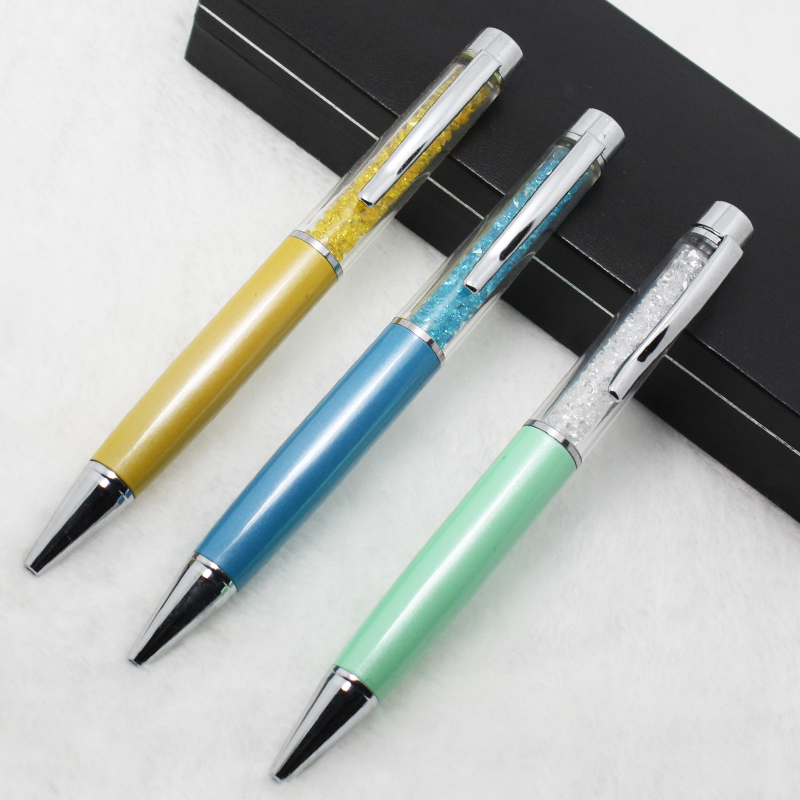 Manufacturer's special offer advertising gift: water diamond pen, crystal ballpoint pen. Press the ballpoint pen to make a logo details Picture