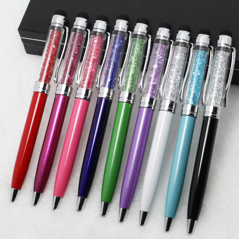 Manufacturer's special offer advertising gift: water diamond pen, crystal ballpoint pen. Press the ballpoint pen to make a logo Specification image