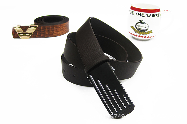 Hot Selling High-End Men's Belt Cowhide Buckle Belt To Add Novel Lines More Fashionable details Picture
