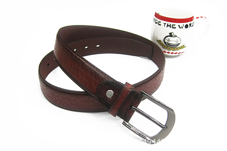 Popular Casual Trimmed Edge Needle Buckle Pu Leather Men's Belt Popular Fashion Best Match details Picture