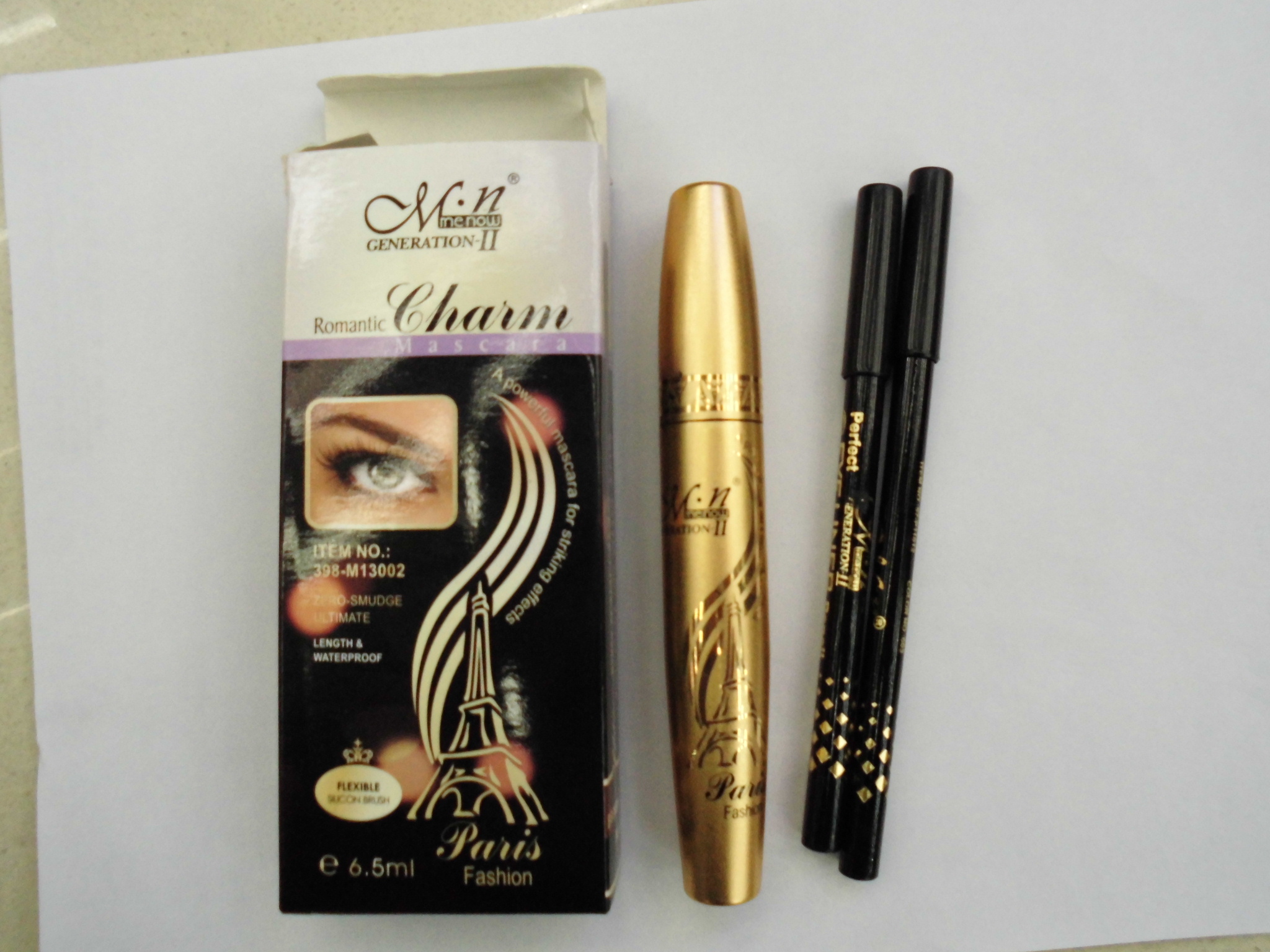 MN mascara 10 send two eyebrow pencils waterproof, not dizzy dye elongated mascara 80