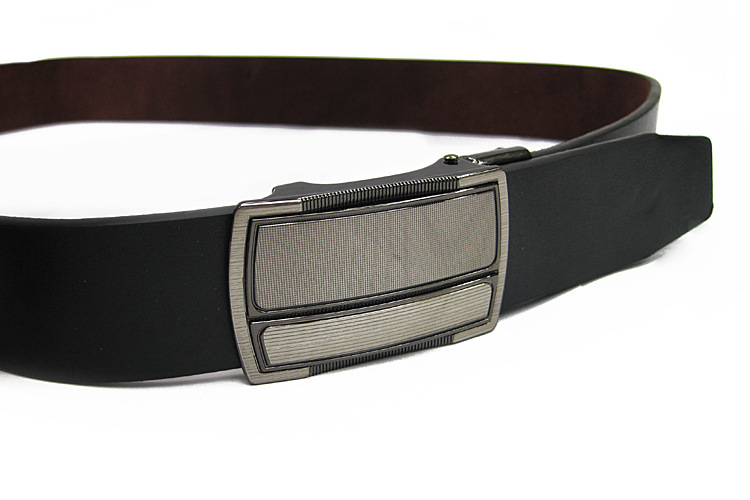 Automatic Buckle Men's Belt Genuine Leather Belt Glamour Black With Formal Wear To Highlight Masculinity Specification drawing
