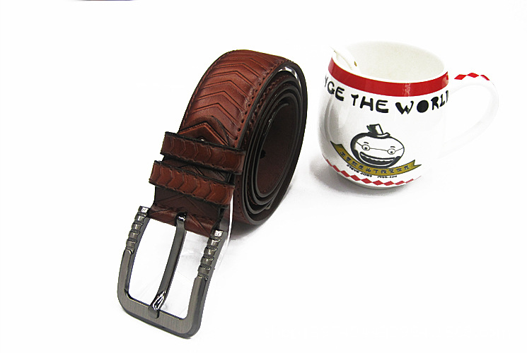 Trend Trimming With Authentic Fashion Men's Leather Belt Casual Denim Collocation Highlights The Charm Specification drawing