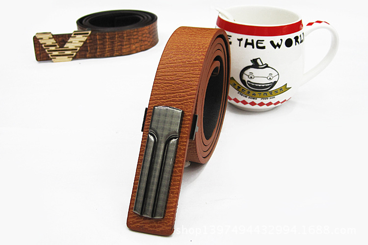 Korean Version Of The Trend Men And Women Pu Leather Belt Plate Buckle Men's Belt With Casual Fashion Magic Weapon Specification drawing