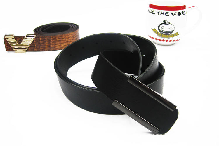 The New Hot High-End Men's Belt Cowhide Buckle Belt Formal With Professional Belt details Picture
