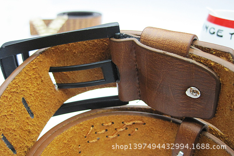 Casual Hot Sell New Threaded Men's Leather Belt Denim Casual Wear With The Best Choice Of Belt Application Scenario
