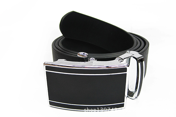 Men's Automatic Buckle Belt Charm Men's Belt Rubber Toothless Belt Leather Belt details Picture