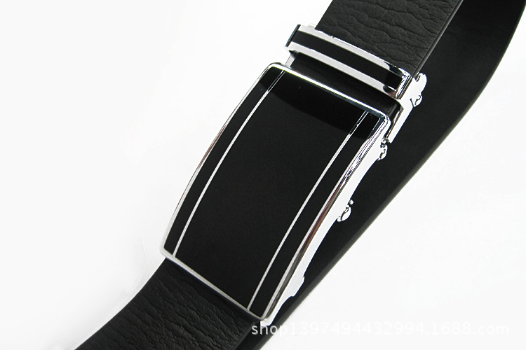 Men's Automatic Buckle Belt Charm Men's Belt Rubber Toothless Belt Leather Belt Specification drawing