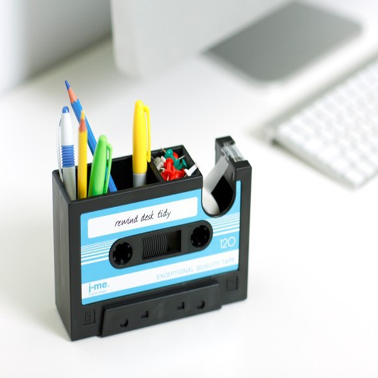 Vintage tape holder Tape pen holder Creative Tape holder Desktop pen holder Cassette holder Pen holder Tape