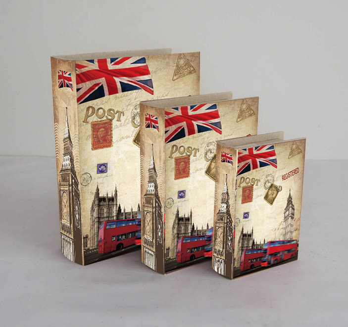 畅豪欧式做旧复古书盒三件套 厂家直销 支持订制 花色多样产品图