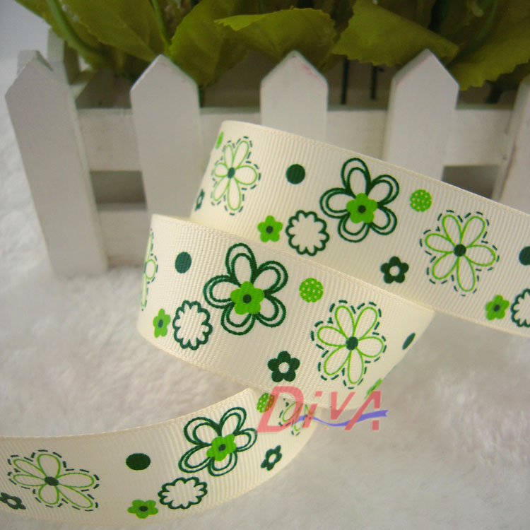Ribbed Ribbon Printing Three Color Flower 8 Points Can Be Customized Diya Ribbon Wholesale Ribbon Gift Wrap Application Scenario