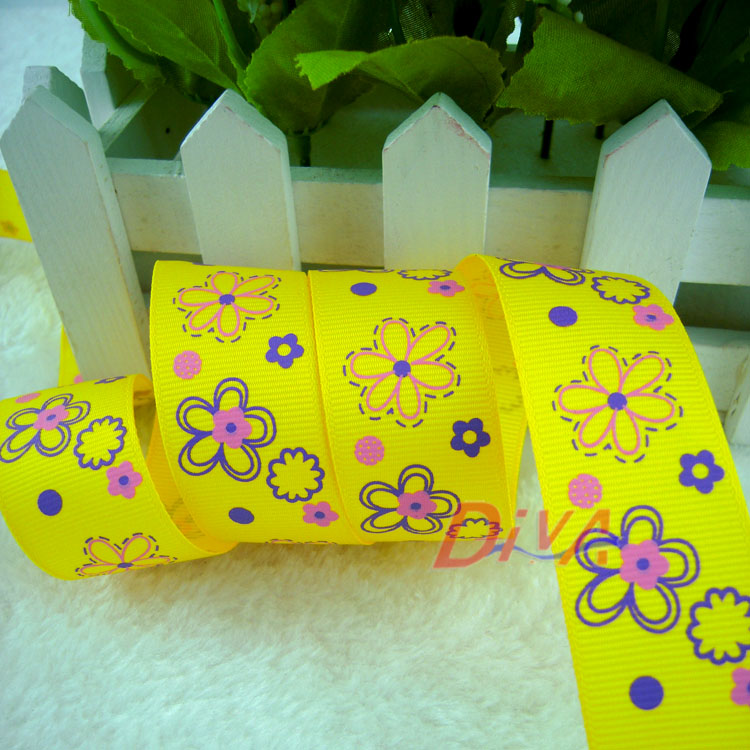 Ribbed Ribbon Printing Three Color Flower 8 Points Can Be Customized Diya Ribbon Wholesale Ribbon Gift Wrap Specification drawing