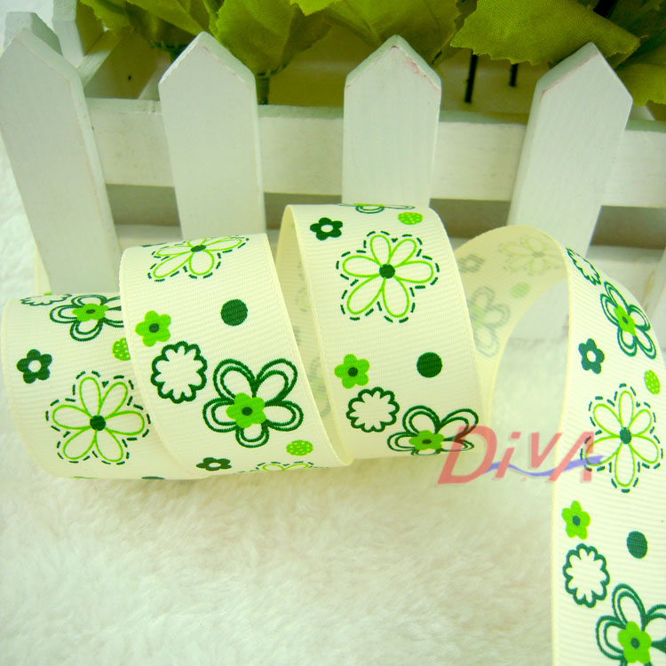 Ribbed Ribbon Printing Three Color Flower 8 Points Can Be Customized Diya Ribbon Wholesale Ribbon Gift Wrap