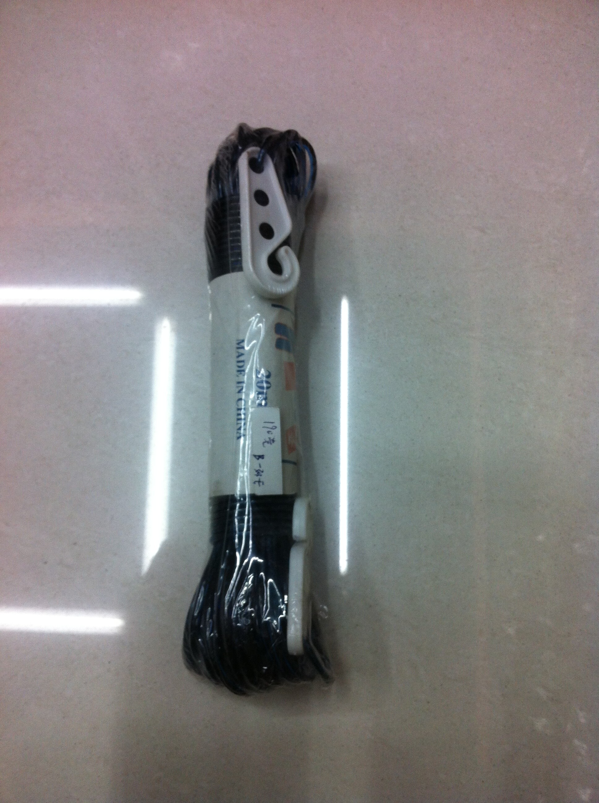 厂家直销PVC+2根钢丝捆扎绳20M含钩钢丝绳。3.0粗含钩