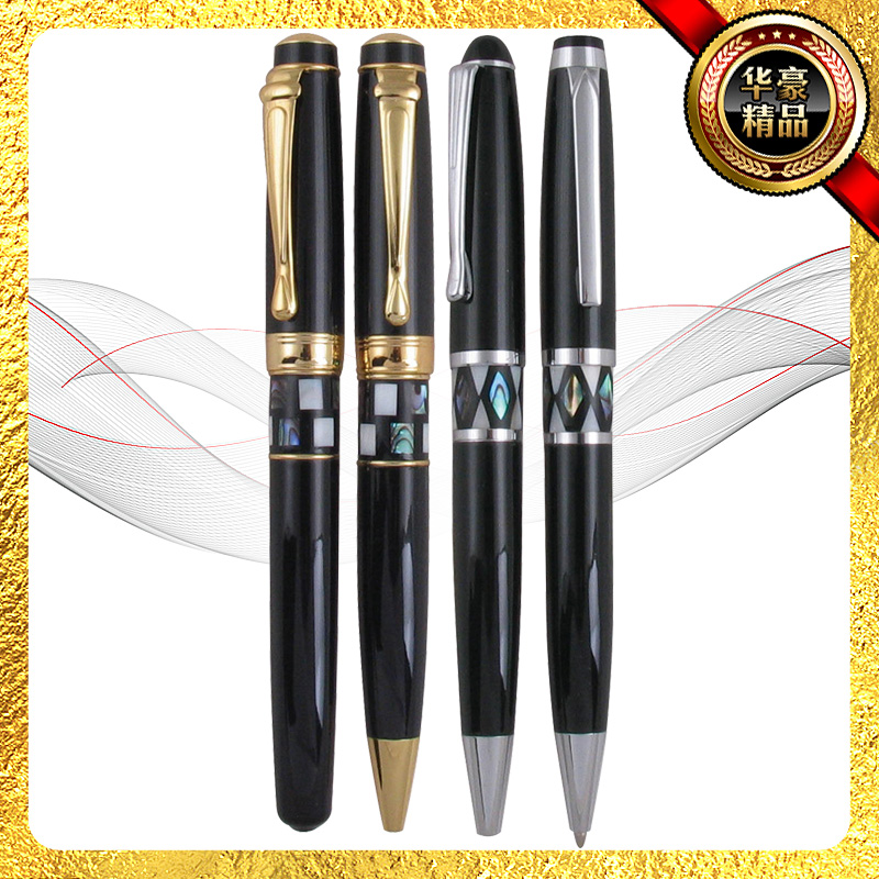 华豪直销金属圆珠笔 签字笔 高档礼品笔水笔宝珠笔商务礼品笔产品图