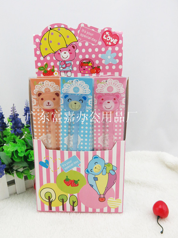 Fuller 0312 cartoon 15CM ruler color bear expression ruler cute animal shape ruler Application Scenario