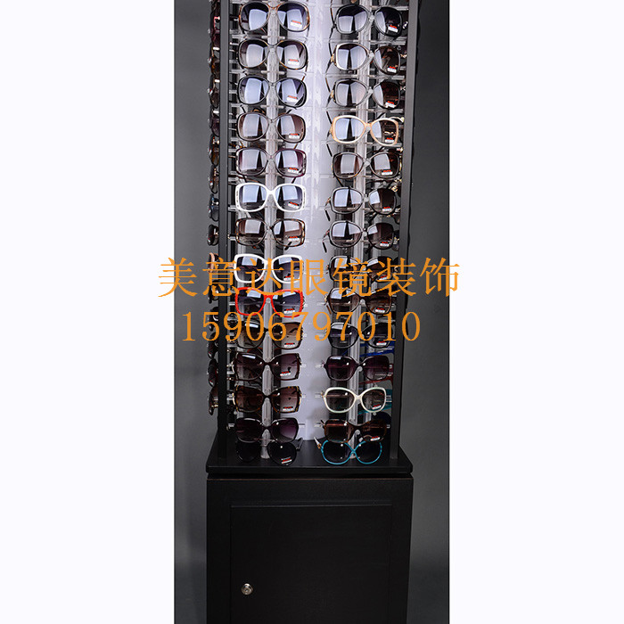 جهاز عرض لنظارات شمسية دوارة، طراز A3017 مزود بخزانة مربعة مزود بمضواء Specification image