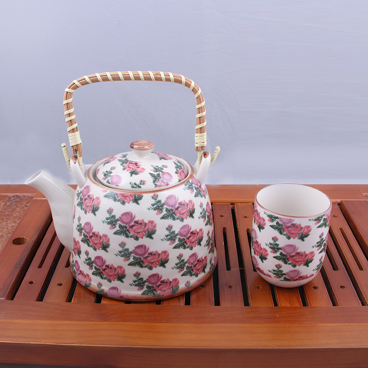 景德镇陶瓷提梁壶七件套厂家直销工艺礼品套装一壶六杯细节图