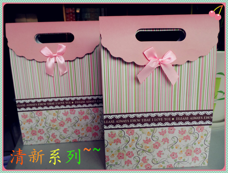 Korean Version Clamshell Gift Bag/Paper Bag/Birthday Gift Bag/Candy Bag/Gift Bag/Clothing Bag Customization Specification drawing