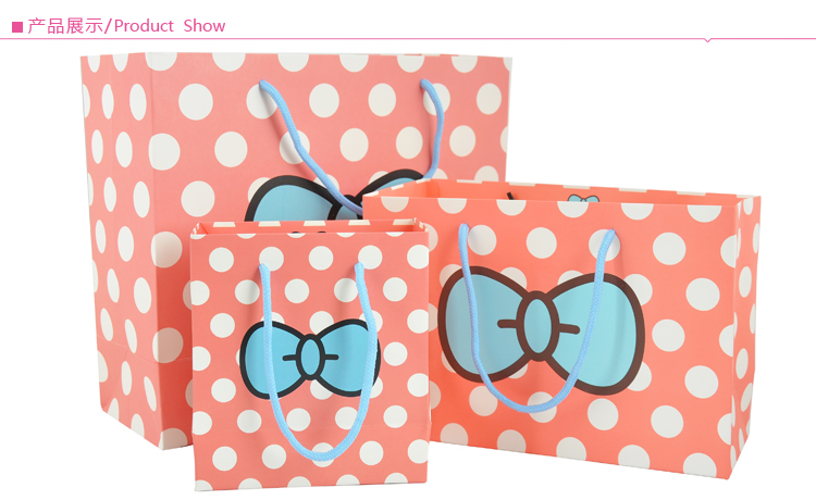 Korean Foundation Blue Bow Gift Bag Paper Bag High-Grade Wedding Gift Bag Gift Bag Clothing Bag Tote Bag