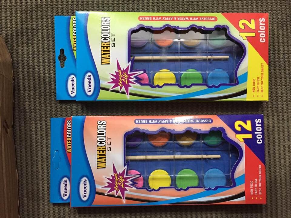 Watercolor. Color box packaging