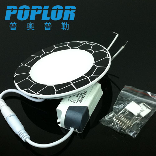 6W LED超薄 面板灯LED 筒灯圆形IC恒流石纹路图案细节图