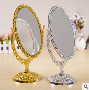 双面椭圆铜镜，梳妆镜，美容双面台式镜子 镜子批发图