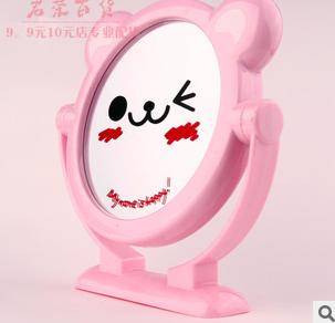 Cartoon Desk Mirror Double-Sided Cat Head Shake Makeup Mirror Wholesale details Picture