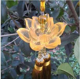 Genuine Lotus glass car pendants, car decorations, Lotus fashionable crystal interior ornaments Specification image