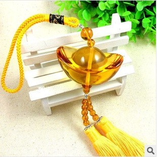 Glass car hangers, gold ingots, car accessories, interior decoration wholesale, crystal hangers, Yiwu accessories wholesale Specification image