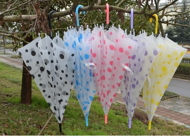 磨砂圆点雨伞 太阳伞创意遮阳雨伞 日韩伞 可爱伞