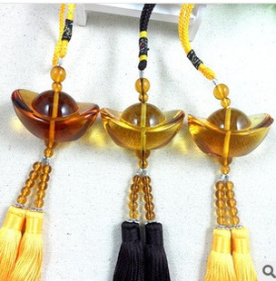 Glass car hangers, gold ingots, car accessories, interior decoration wholesale, crystal hangers, Yiwu accessories wholesale details Picture