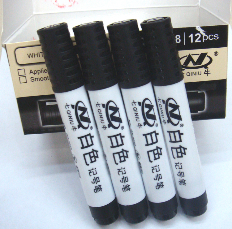 Qiniu white marker thick non - paint pen oil - based non - fading industrial use