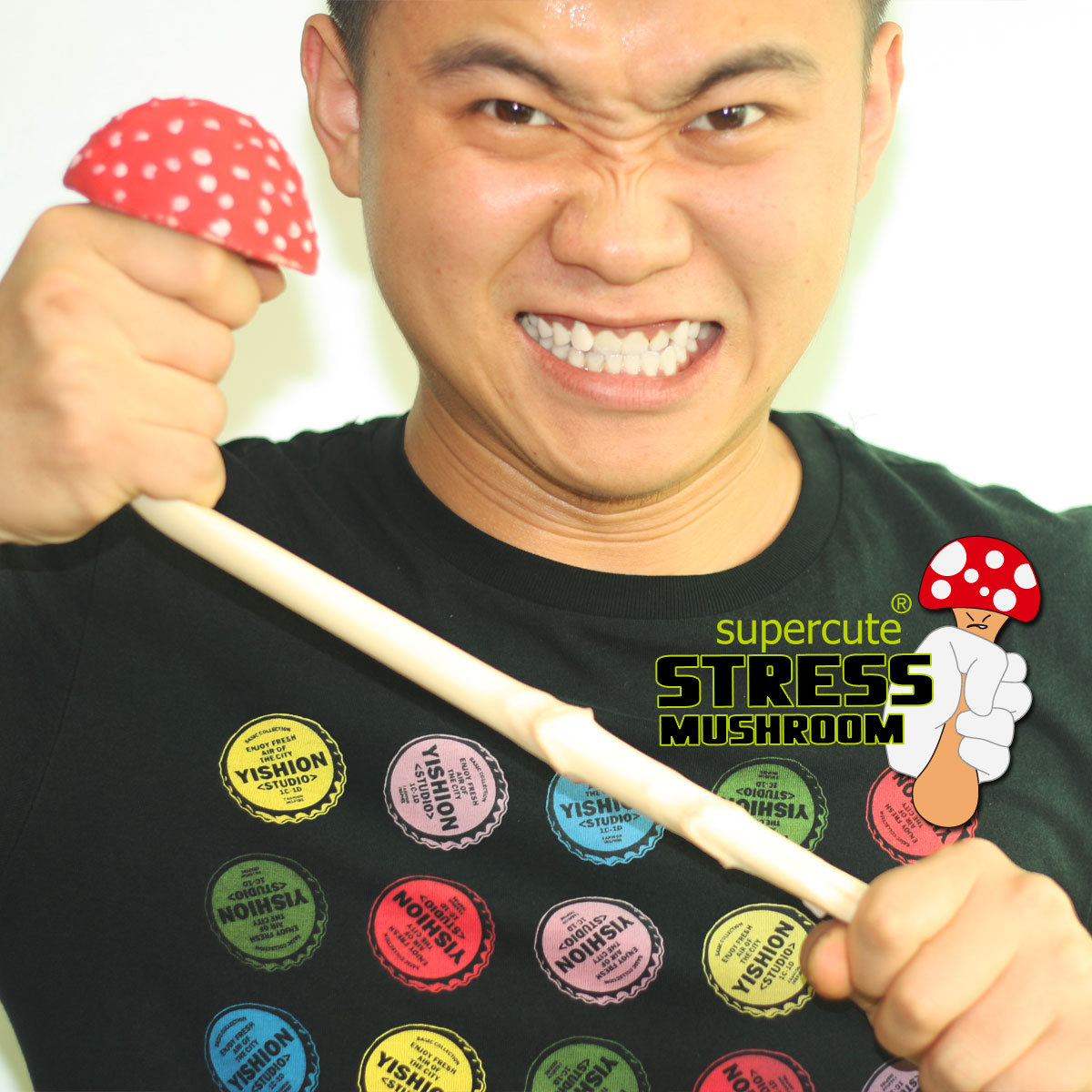 Mushroom venting decompression toy face venting ball creative funny toy evil toy electric gift