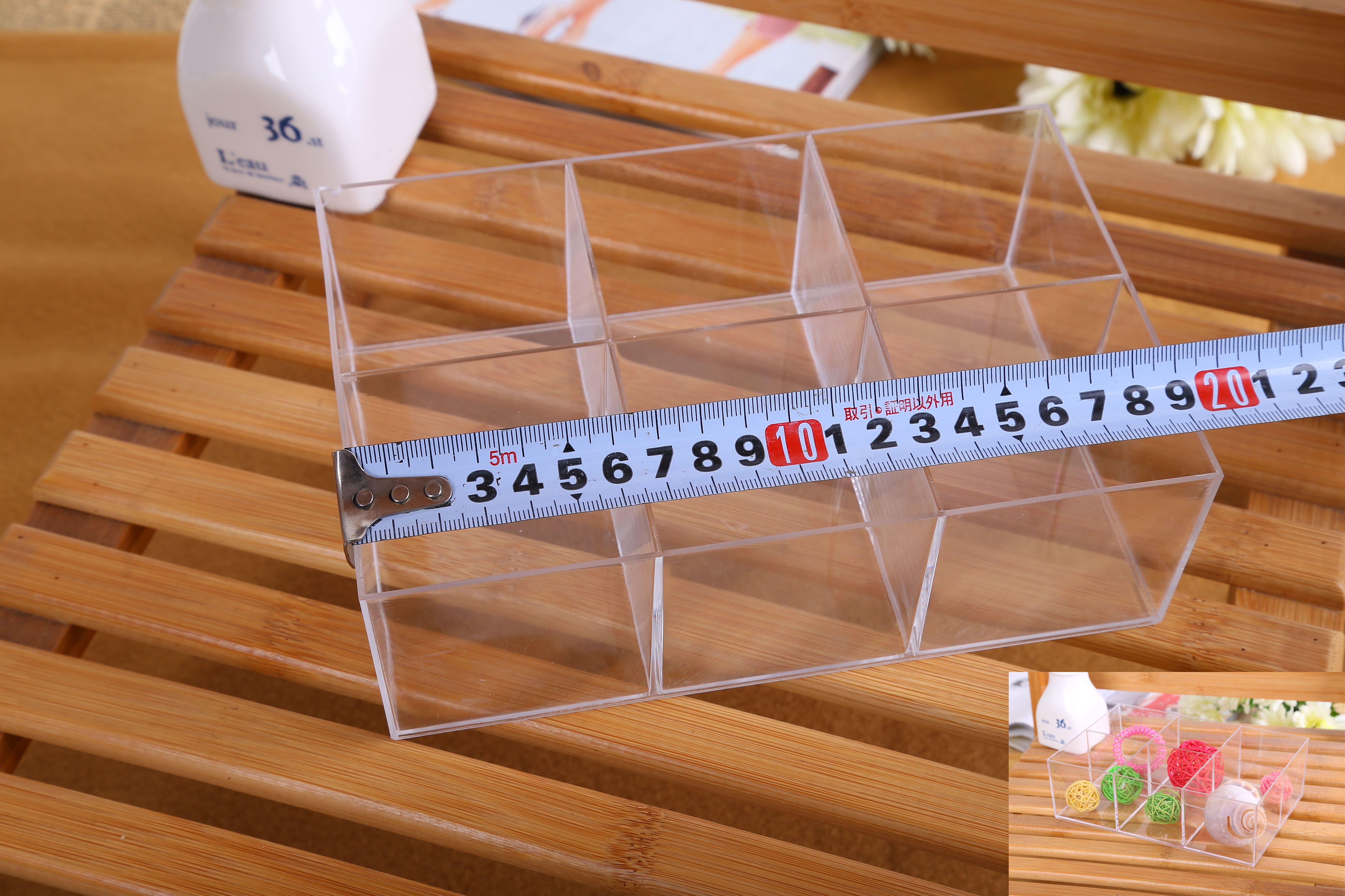 厂家直销高质透明PS6格桌面整理收纳盒化妆品收纳盒饰品收纳盒产品图