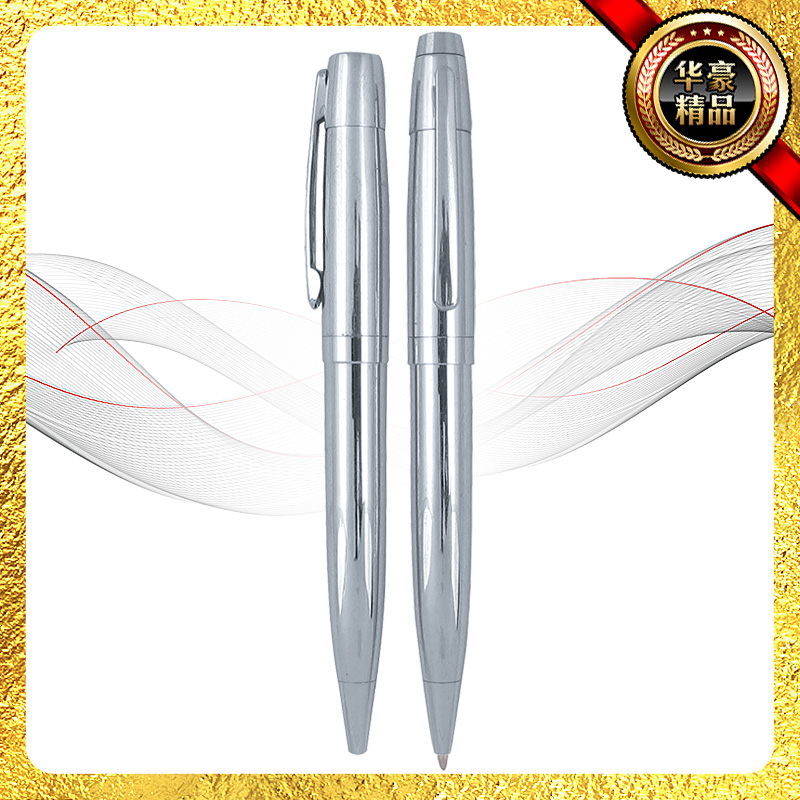 Huahao Special Supply metal ballpoint pens, metal gift pens, black oil-based pens, high-end advertising business pens Specification image