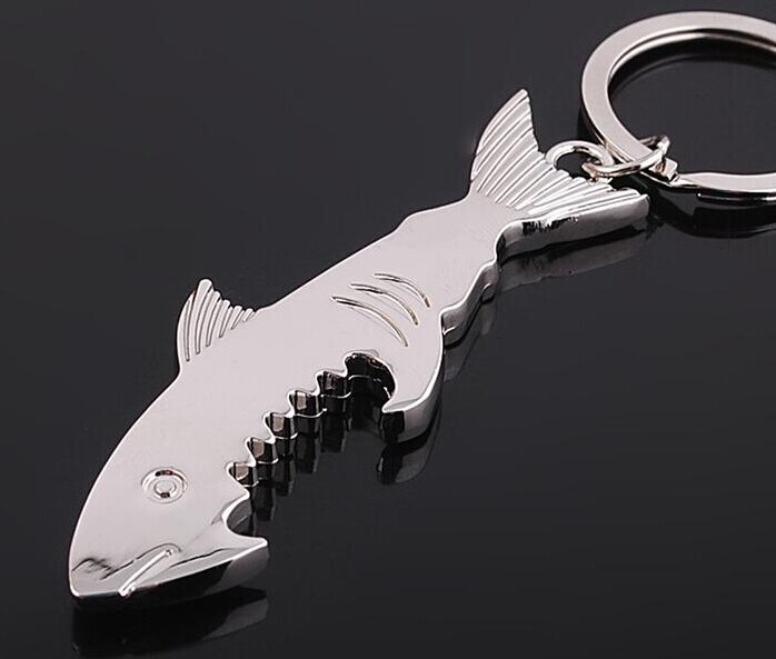 Big Shark Keychain Bottle Opener Keychain Metal Keychain Alloy Keychain details Picture