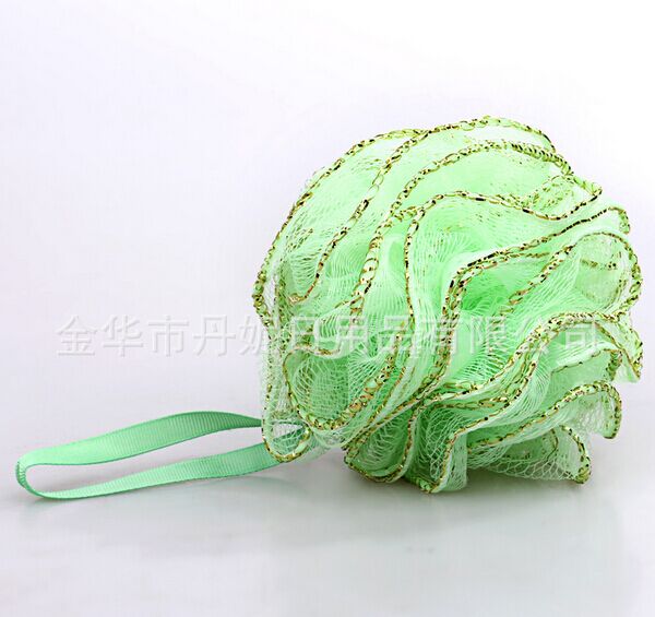 金边花 韩版镶金色花边沐浴球浴花多泡沫洗澡可挂沐浴刷沐浴擦产品图