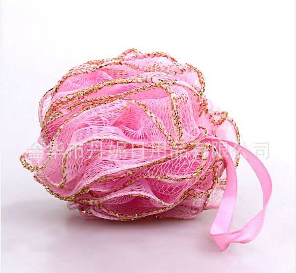 金边花 韩版镶金色花边沐浴球浴花多泡沫洗澡可挂沐浴刷沐浴擦细节图