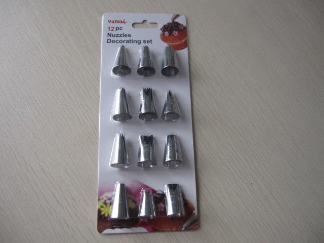 【HUANG DA】12PC不锈钢裱花嘴