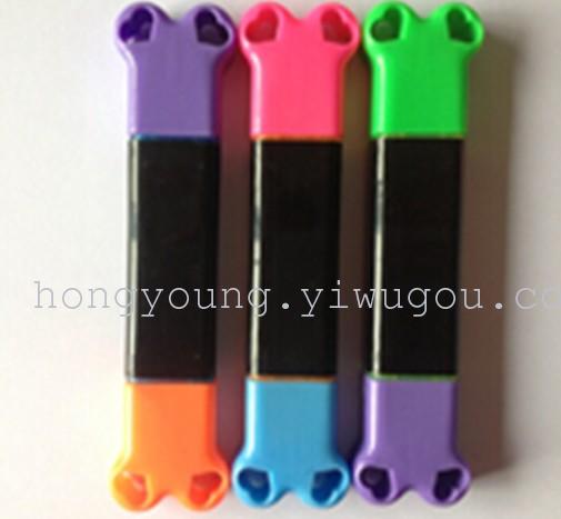 Double head highlighter Bone shape highlighter suitable for printing LOGO color markers