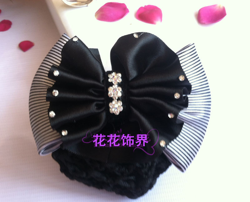 日韩版职业头花护士发网空姐发夹网花移动头饰批发