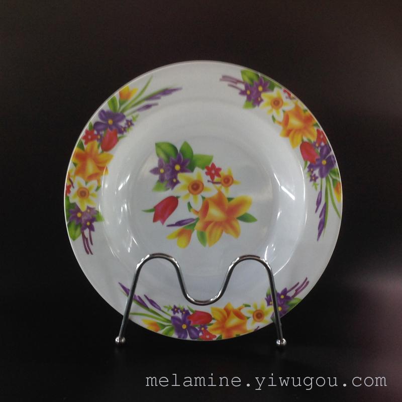 密胺深盘 密胺餐具 10寸深盘  仿瓷餐具