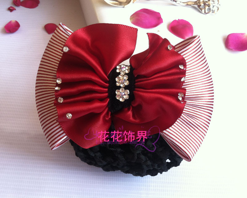 日韩版职业头花护士发网空姐发夹网花移动头饰批发细节图