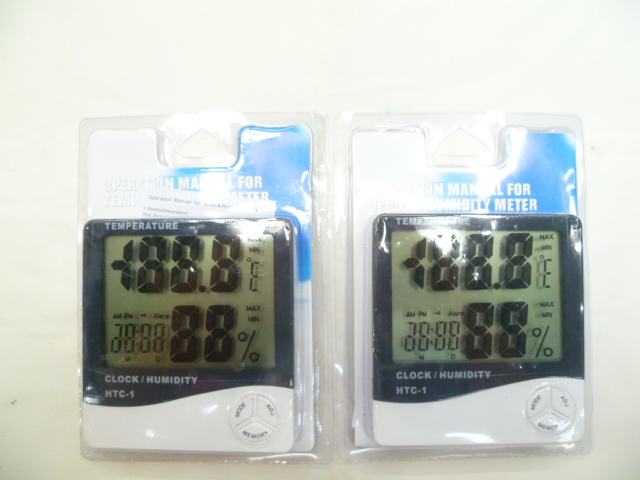 HTC-1 high-precision electronic large screen indoor and outdoor electronic temperature and humidity meter time display Specification image