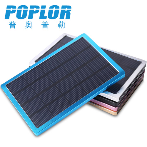 Solar mobile power ultra-thin charging bank 3W monocrystalline silicon 10000 mah lithium battery